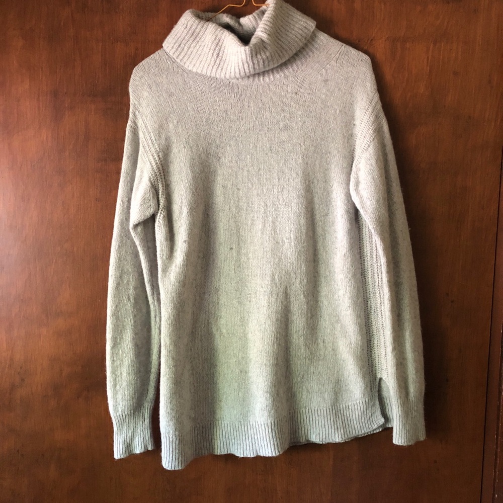Grey JCrew turtleneck sweater